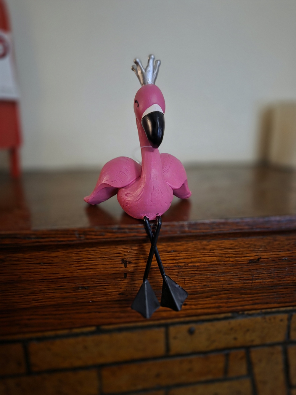 Home Decor Shelf Sitter- Pink Flamingo